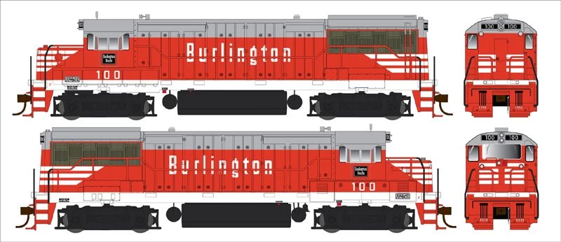 Bowser 25131 HO GE U25B, Standard DC, Chicago Burlington & Quincy #100 1 Bowser 25131 HO GE U25B, Standard DC, Chicago Burlington & Quincy #100