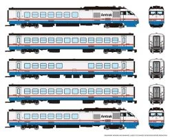 Rapido 525503 N Rohr Turboliner, ESU LokSound DCC Sound, Amtrak Set #2