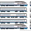 Rapido 525004 N Rohr Turboliner, Standard DC, Amtrak Set #4