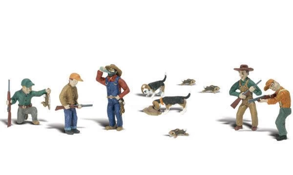 Woodland Scenics HO Scale 785-1903 Rabbit Hunt - Scenic Accents(R), Rabbit Hunt - Men & Dogs Pkg(11) 1 Woodland Scenics HO Scale 785-1903 Rabbit Hunt - Scenic Accents(R), Rabbit Hunt - Men & Dogs Pkg(11)