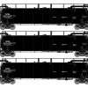 Athearn ATH15093 N TankTrain A, B, & Intermediate Set, GATX Black