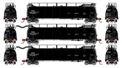 Athearn ATH15093 N TankTrain A, B, & Intermediate Set, GATX Black
