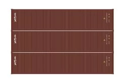 Athearn ATH20100 N 40ft Low Cube Container, TGHU #1 3-Pack