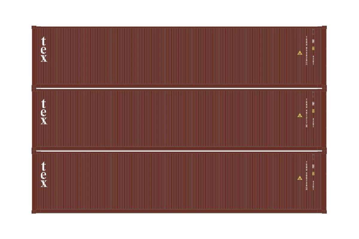 Athearn ATH20100 N 40ft Low Cube Container, TGHU #1 3-Pack 1 Athearn ATH20100 N 40ft Low Cube Container, TGHU #1 3-Pack