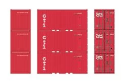 Athearn ATH28071 HO 20ft Corrugated Container 3-Pack, Container Transport Int.