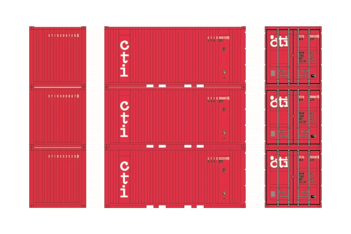 Athearn ATH28071 HO 20ft Corrugated Container 3-Pack, Container Transport Int. 1 Athearn ATH28071 HO 20ft Corrugated Container 3-Pack, Container Transport Int.