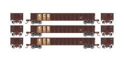 Athearn ATH8383 HO RTR 52ft Mill Gondola, Kansas City Southern 3-Pack
