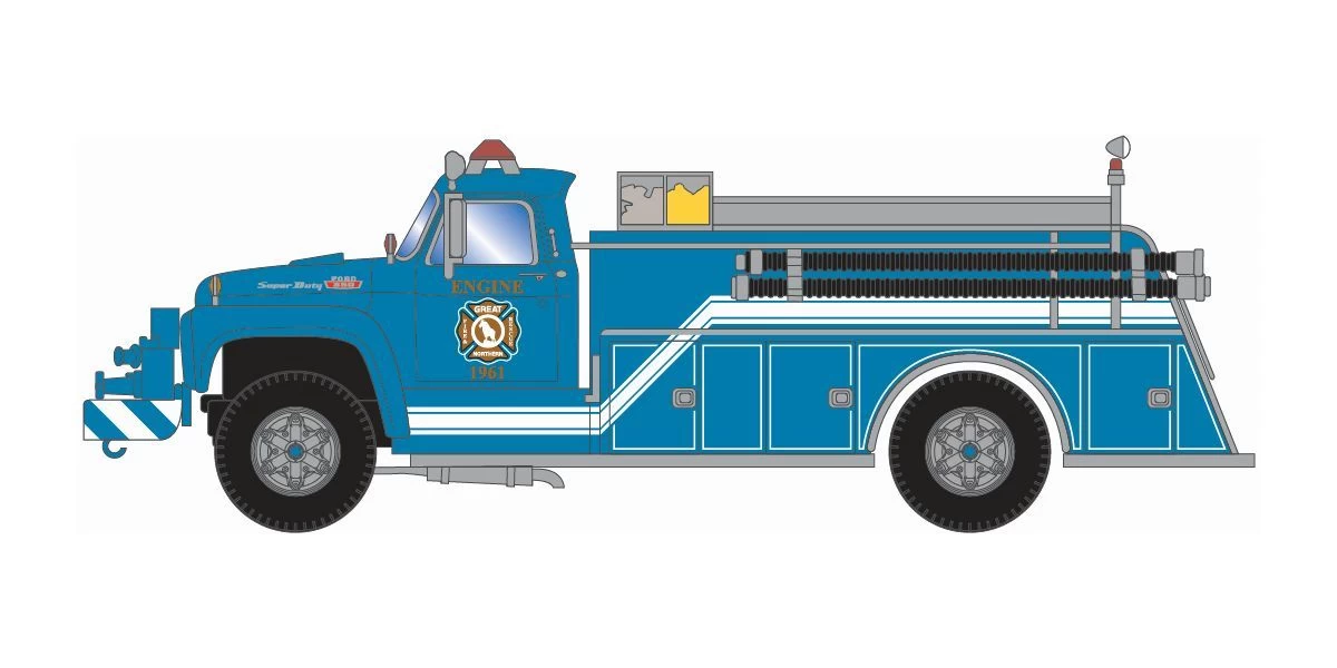 Athearn ATH4573 HO Ford F-850 Fire Truck, Great Northern #1961 1 Athearn ATH4573 HO Ford F-850 Fire Truck, Great Northern #1961