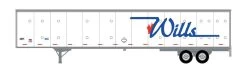 Athearn ATH72813 HO RTR 53ft Wabash Plate Trailer, Willis #646