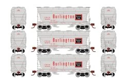 Athearn Genesis ATHGN24691 N ACF 2970 Covered Hopper, Burlington 3-Pack