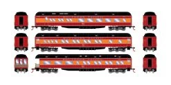 Athearn ATH88230 HO Heavyweight 3-Pack Diner/Coach/Observation, Southern Pacific