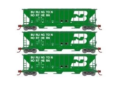 Athearn ATH25433 N PS 4427 Covered Hopper, Burlington Northern 3 Pack