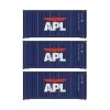 Athearn ATH17721 N 20ft Corrugated Container 3 Pack, APL