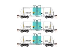Athearn Genesis ATHG25637 HO 13,000 Gallon Acid Tank Car, UTLX White/Green 3-Pack