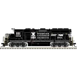 Atlas 40004724 N Scale EMD GP40-2 Silver, Standard DC, Norfolk Southern #3045