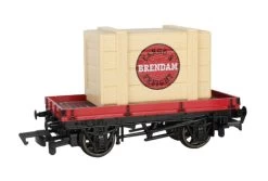 Bachmann 77403, Thomas & Friends™ HO Scale 1 Plank Wagon With Brendam Bay Shipping Co. Crate