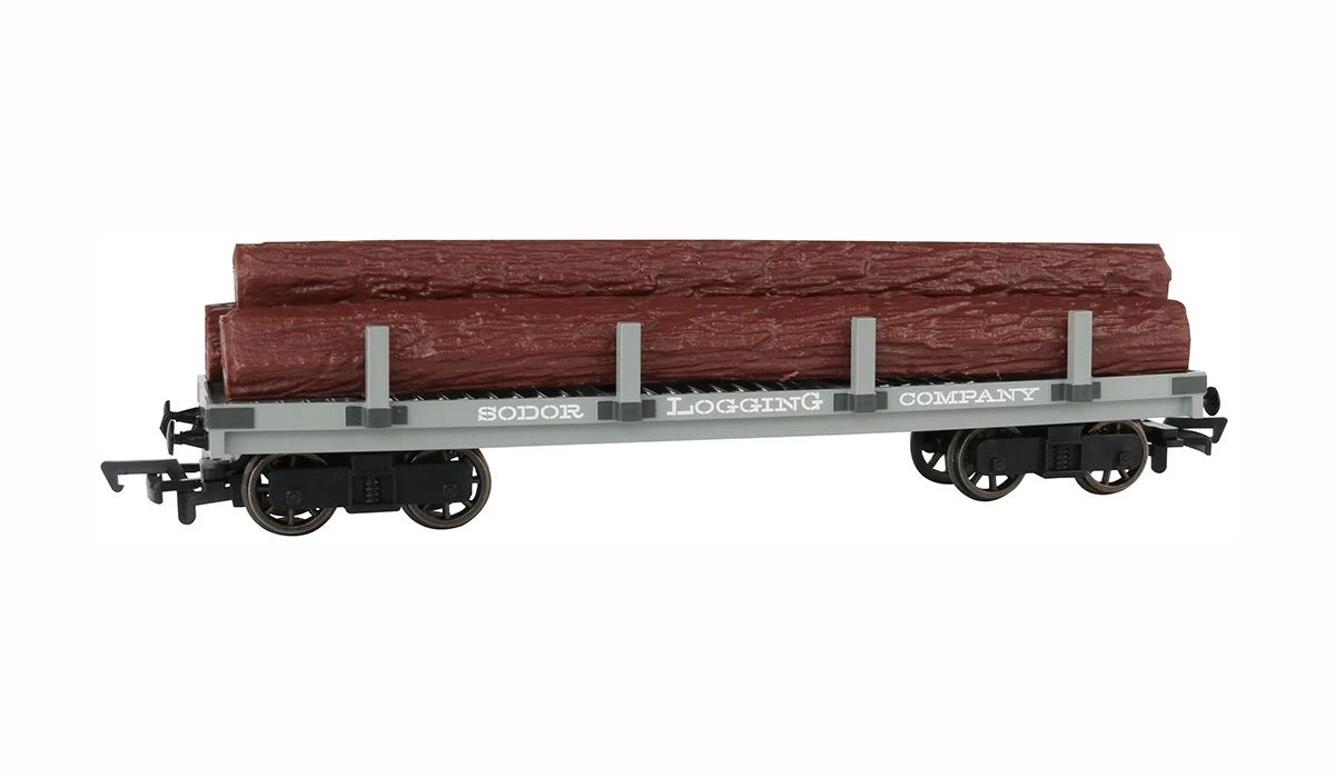 Bachmann 77004, HO Scale Thomas & Friends™ Sodor Logging Company Flat Wagon With Logs