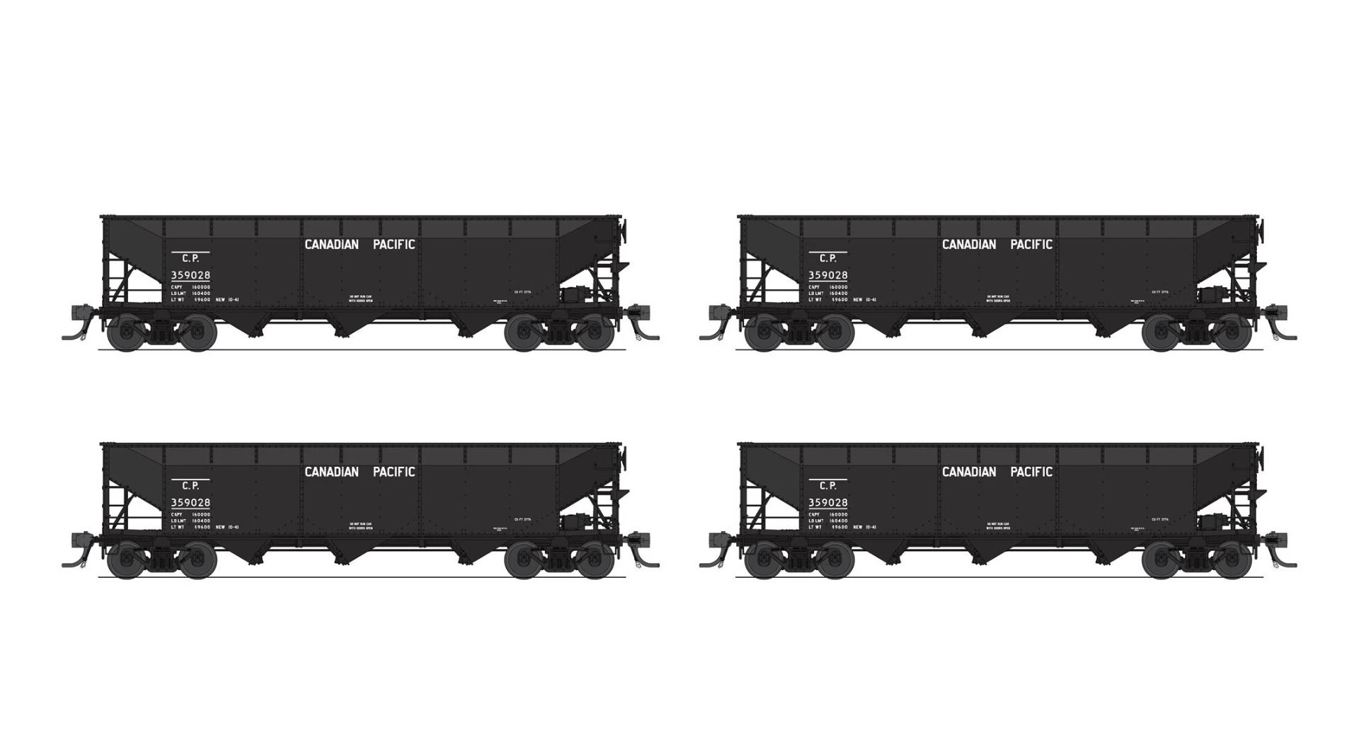 Broadway Limited 8109 HO AAR 70-Ton 3-Bay Hopper 4-Pack, Canadian Pacific 1 Broadway Limited 8109 HO AAR 70-Ton 3-Bay Hopper 4-Pack, Canadian Pacific