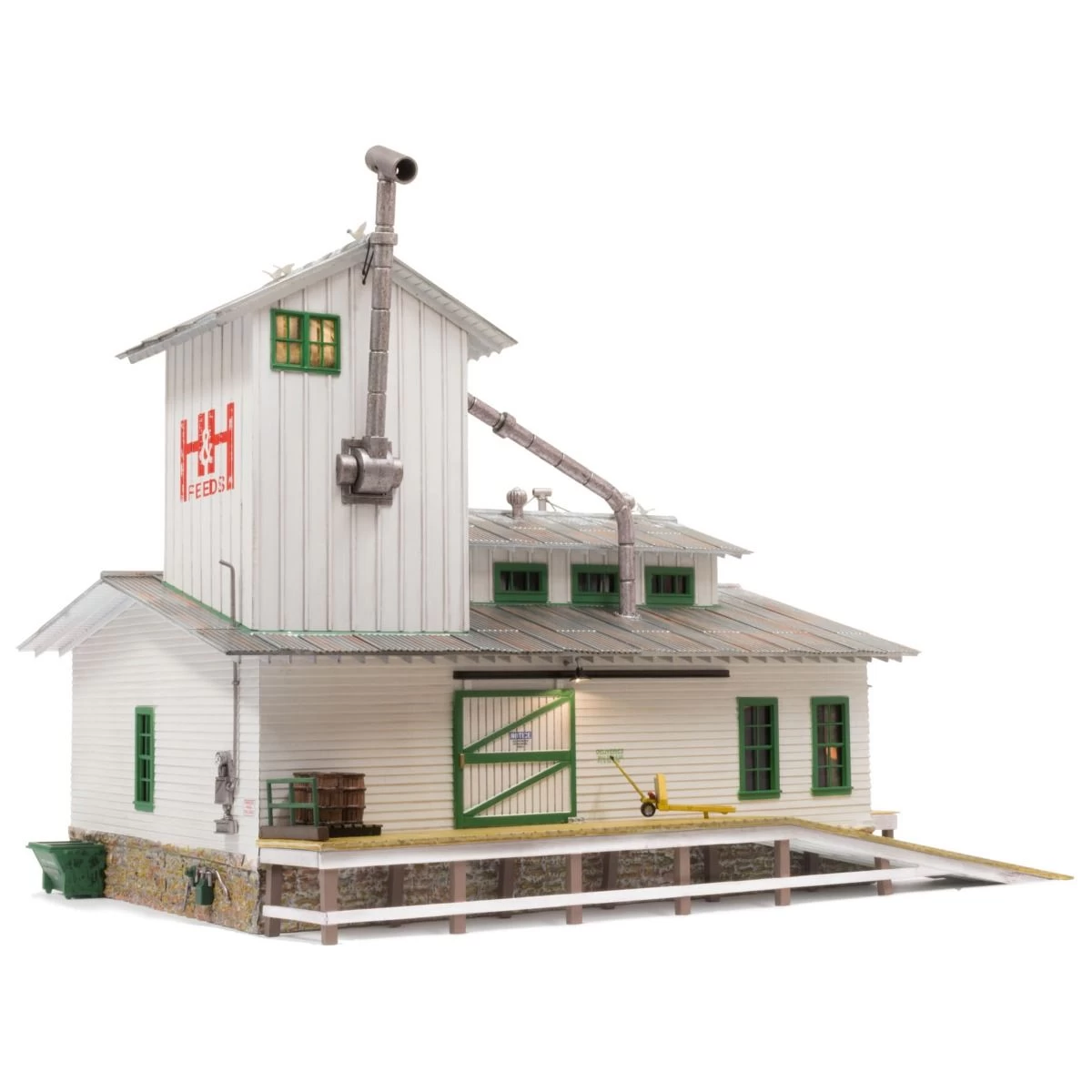 Woodland Scenics O Scale 785-5859 Built & Ready Landmark Strucutres(R) - Assembled, H&H Feed Mill 2 Woodland Scenics O Scale 785-5859 Built & Ready Landmark Strucutres(R) - Assembled, H&H Feed Mill - Image 2