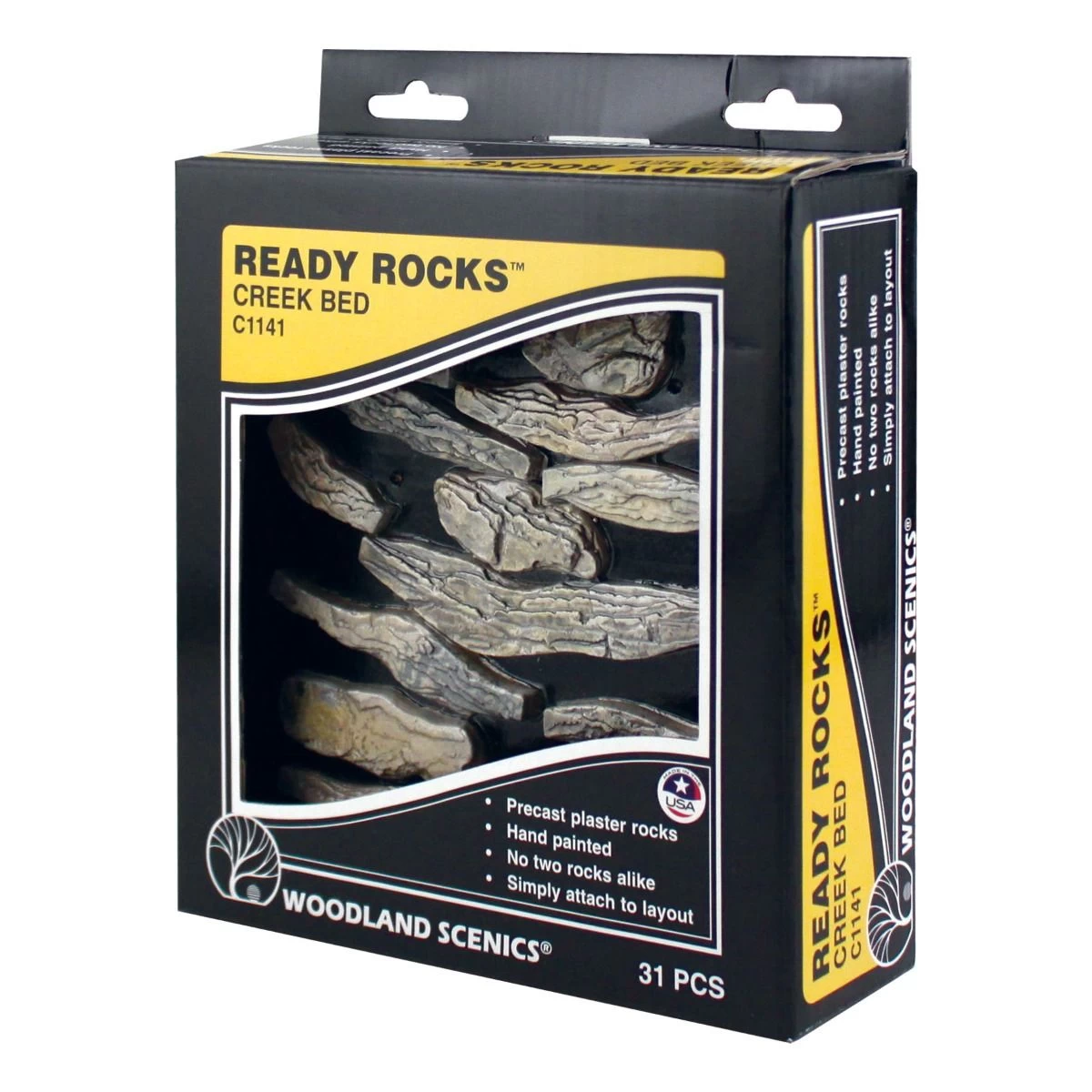 Woodland Scenics 785-1141 Creek Bed Rocks - Ready Rocks, 31 Pieces 1 Woodland Scenics 785-1141 Creek Bed Rocks - Ready Rocks, 31 Pieces