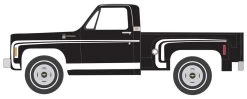 Classic Metal Works 30618 HO 1976 Chevy Stepside Pickup, Midnight Black
