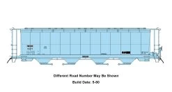 InterMountain 45140-06, HO Scale NSC 59ft Cylindrical Covered Hopper W Trough Hatch, WGR Patch Light Blue #16450