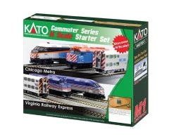 Kato 106-0031 N Scale Chicago Metra MP36PH & Gallery Bi-Level Commuter Series Starter Set