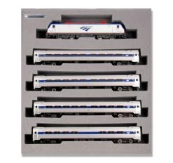 KATO 106-8001-DCC, N Scale Siemens ACS-64 And Amfleet I Phase VI 5 Unit Bookcase Set, Kato Installed DCC (Non-Sound) Equipped