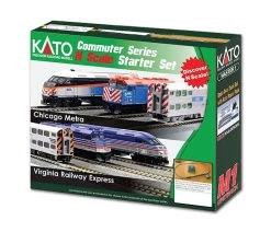 KATO 106-0037, N Scale EMD F40PH & Gallery Bi-Level Chicago Metra Commuter Series Starter Set