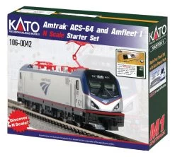 Kato 106-0042 N Scale Amtrak Siemens ACS-64, Amfleet1 Phase 1V Starter Set