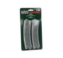 Kato HO 2-260 Unitrack Curved Section, 16 7/8" 430mm, 22.5 Degrees