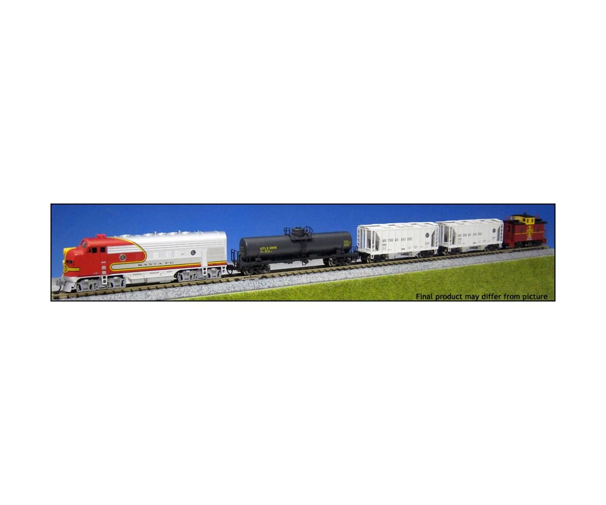 Kato 106-6271-DCC, N Scale Starter Series Freight Train Set With DCC, EMD F7, ATSF Warbonnet - Image 2