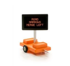 Miniatronics 85-005-01 Highway Sign, HO, Road Narrows Merge Left