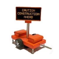 Miniatronics 85-501-01 O Scale Highway Sign, "Caution Construction Ahead"
