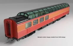 Rapido 175002, HO Scale SP 3/4 Dome-Lounge, Fluted Sides, Southern Pacific Daylight #3605, Shasta Style