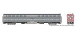 Rapido 145098, Budd Gallery Bi-Level Commuter Cab Coach, Painted, Unlettered Stainless, White, Orange