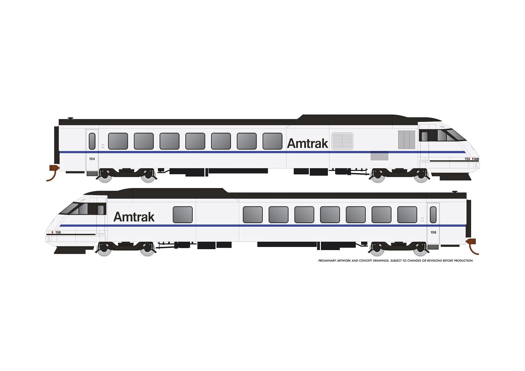 Rapido 025506, HO Scale RTL Turboliner Demonstrator, 2 Power Cars, With Sound & DCC